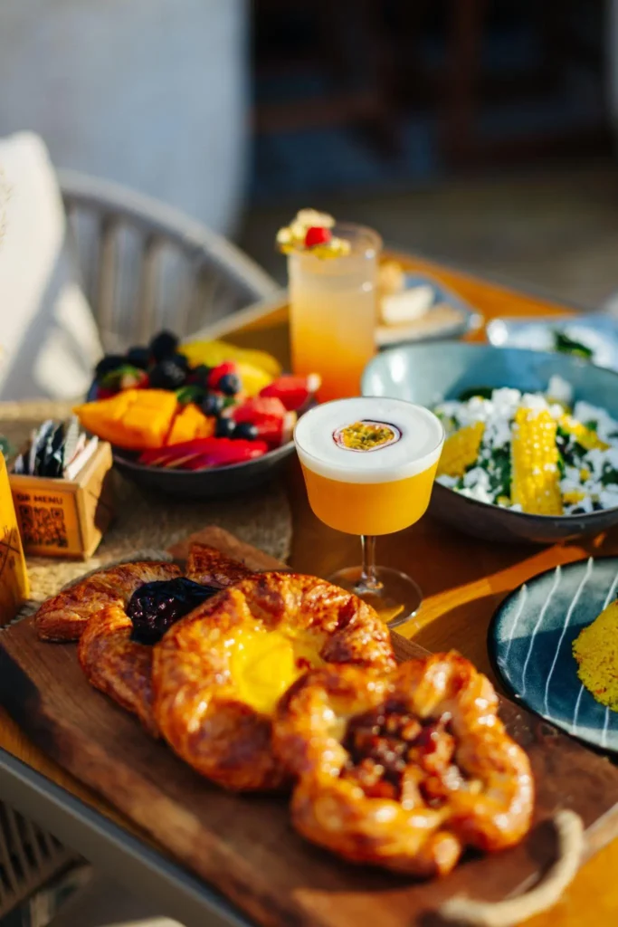 avocado toast, eggs benedict, pancakes