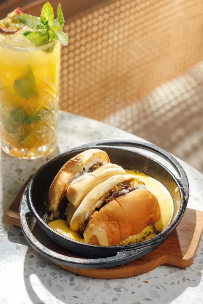 Bohox lunch dish with drink