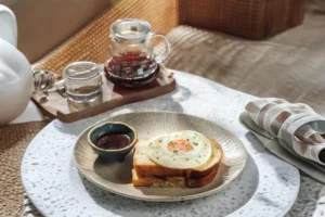 Bohox breakfast of toast and egg